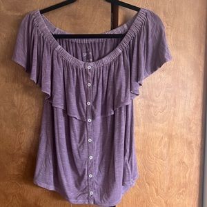 American Eagle Purple off the shoulder top